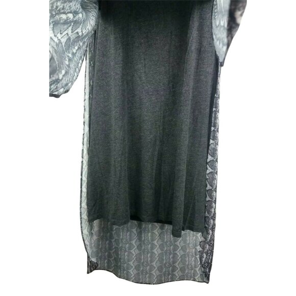 Rachel Roy Reptile Print Dress Tunic Small Chiffon Hi-Low Boho Casual Beach Trav - Picture 4 of 12